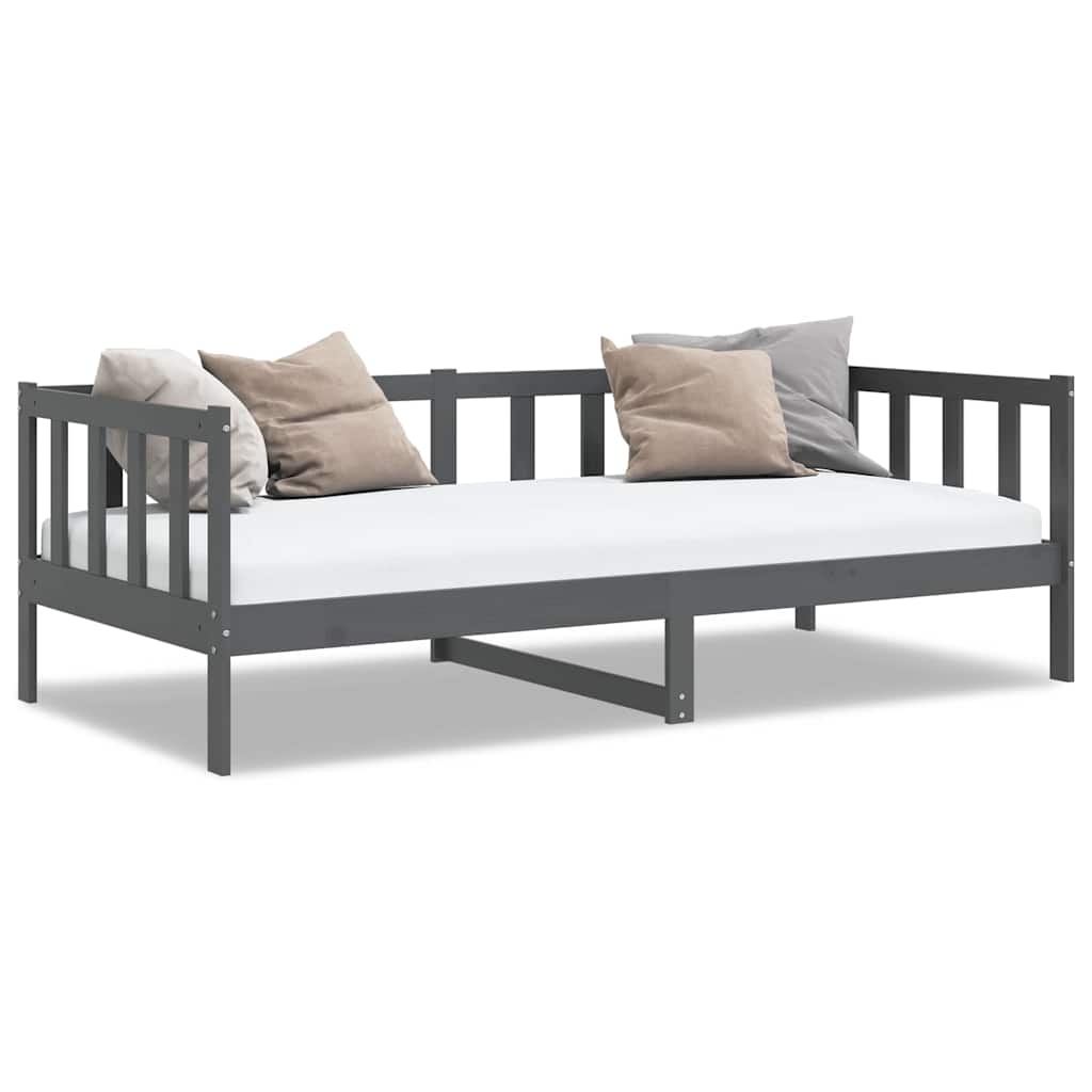 Day Bed without Mattress Grey Solid Wood Pine 90x200cm