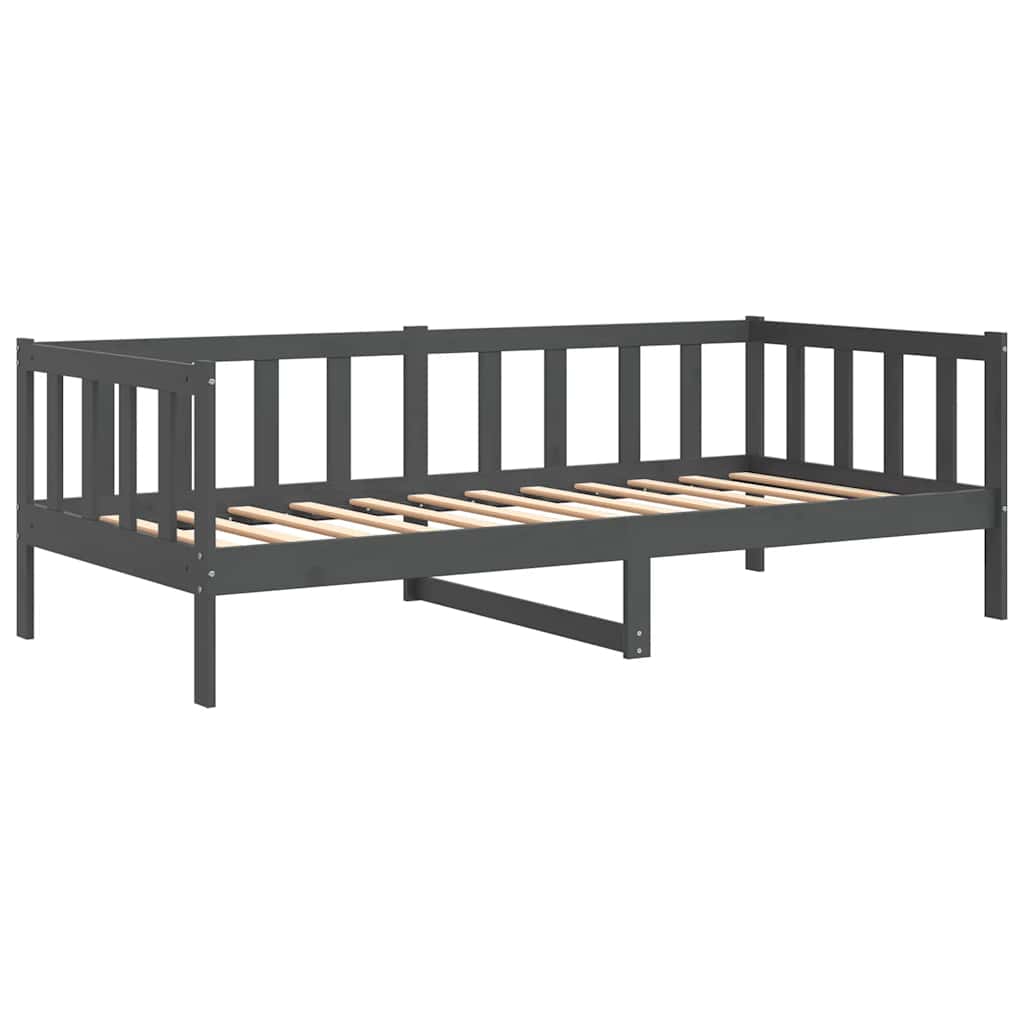 Day Bed without Mattress Grey Solid Wood Pine 90x200cm