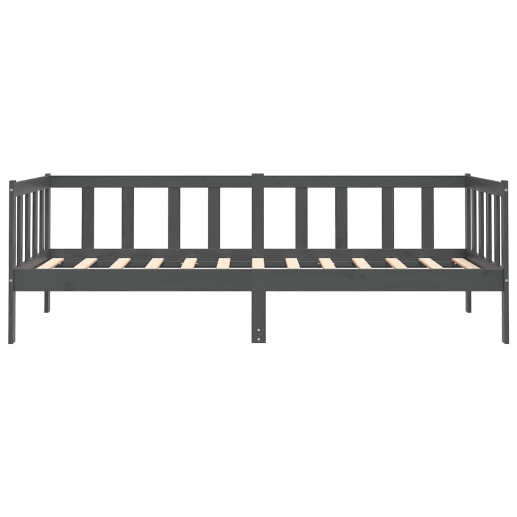 Day Bed without Mattress Grey Solid Wood Pine 90x200cm