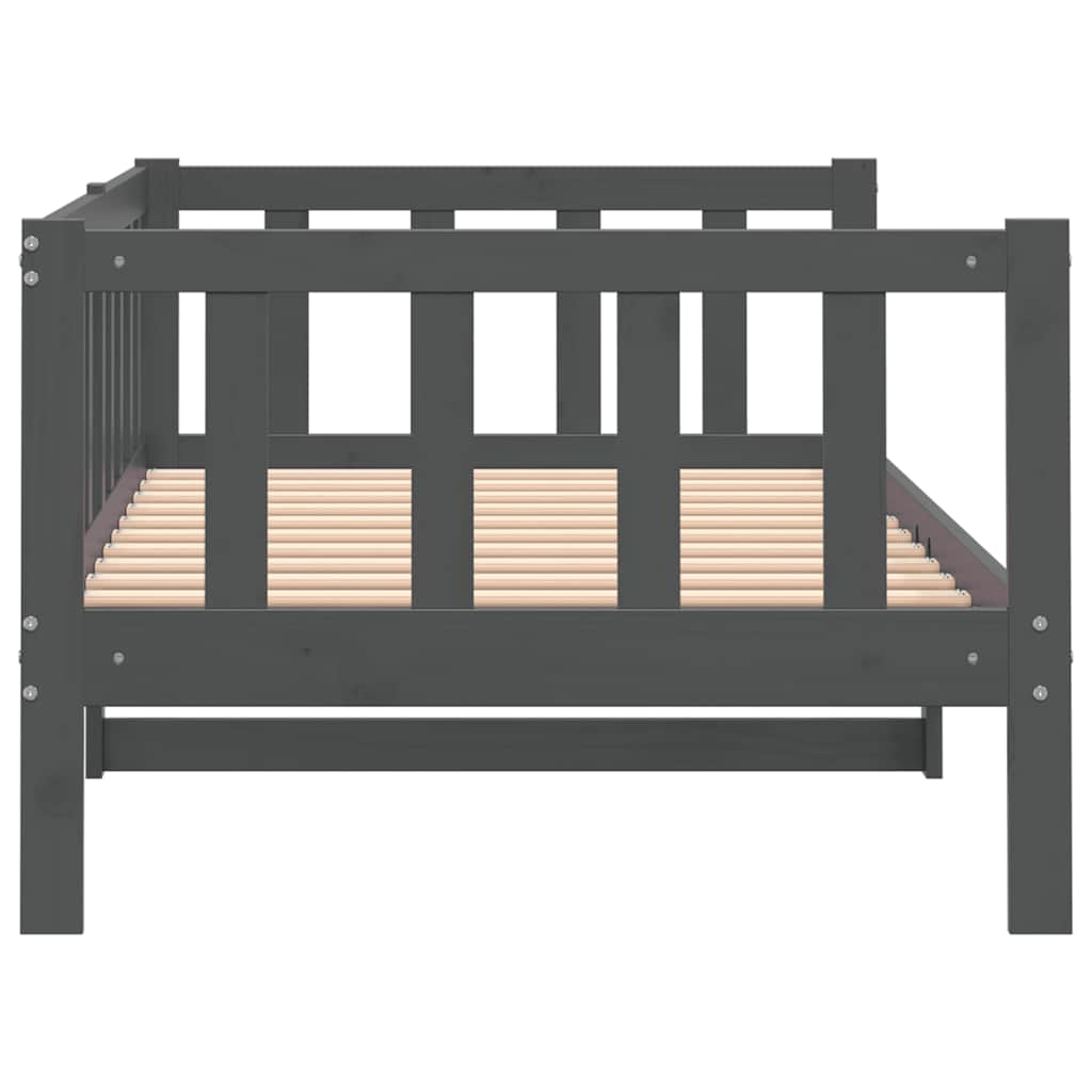 Day Bed without Mattress Grey Solid Wood Pine 90x200cm