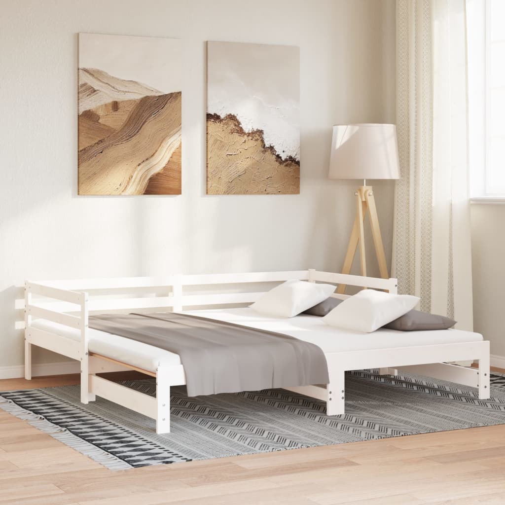 Pull-out Day Bed without Mattress White 2x(90x200)cm