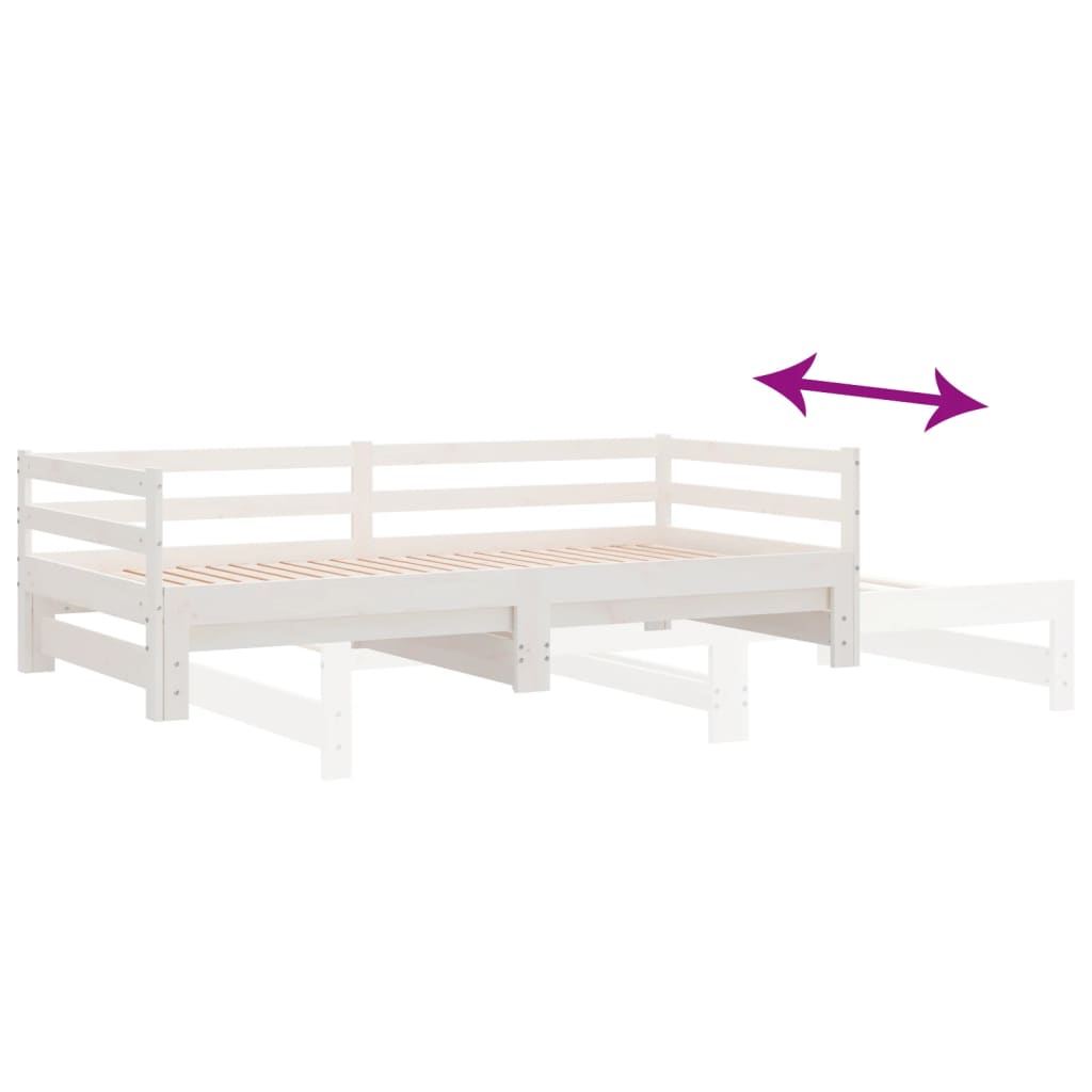 Pull-out Day Bed without Mattress White 2x(90x200)cm