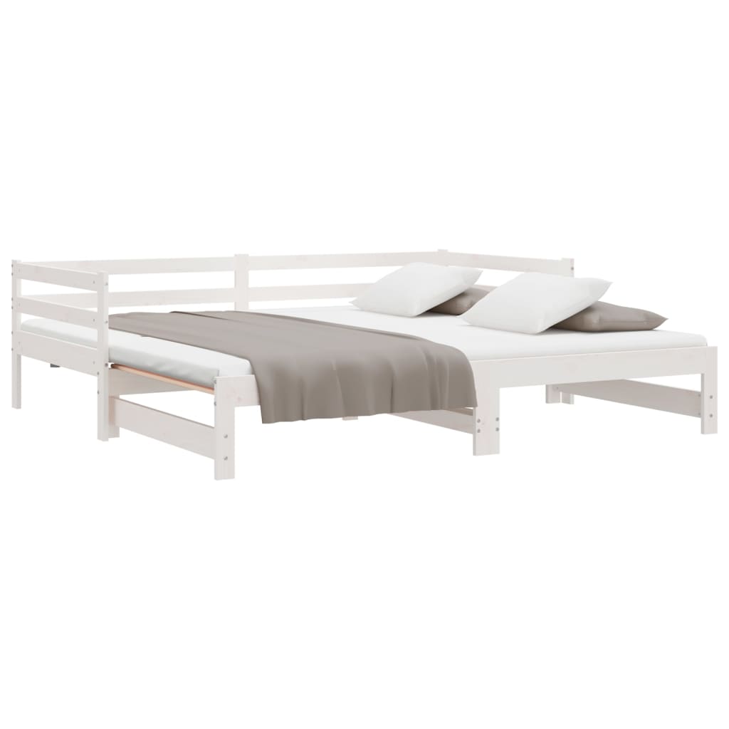 Pull-out Day Bed without Mattress White 2x(90x200)cm