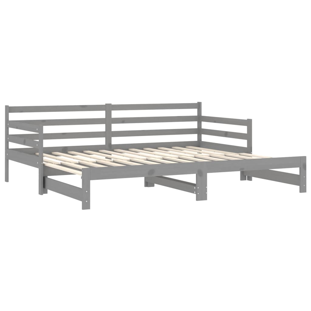 Pull-out Day Bed without Mattress Grey 2x(90x200)cm
