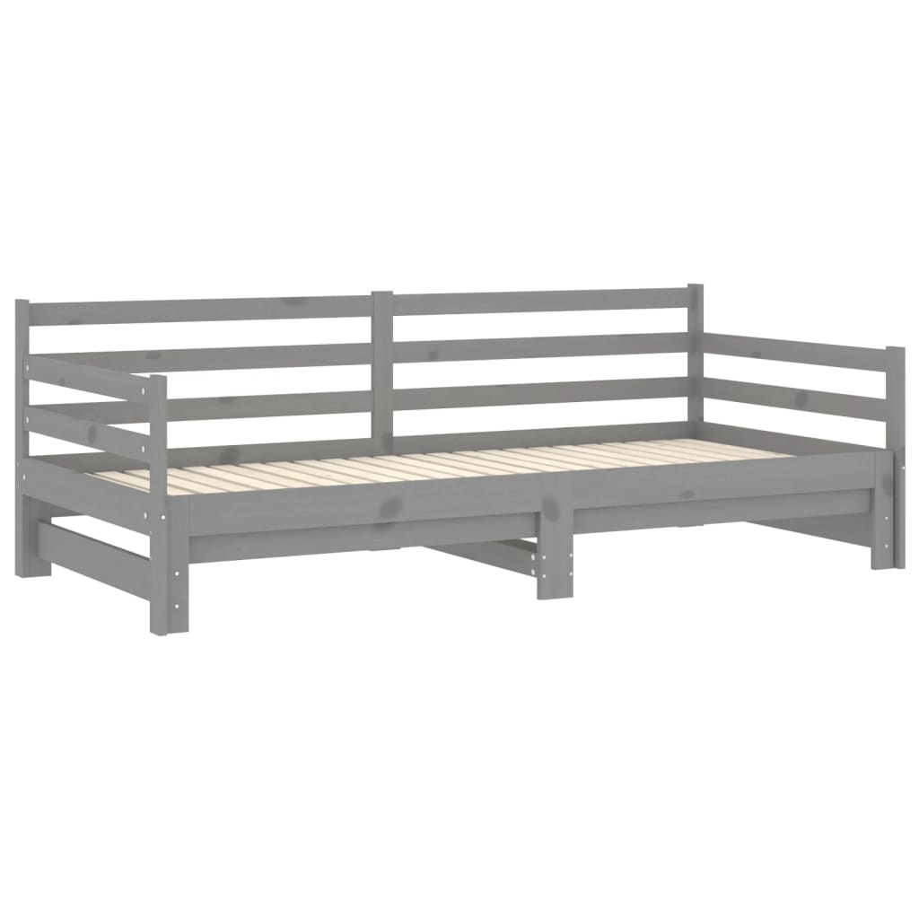 Pull-out Day Bed without Mattress Grey 2x(90x200)cm