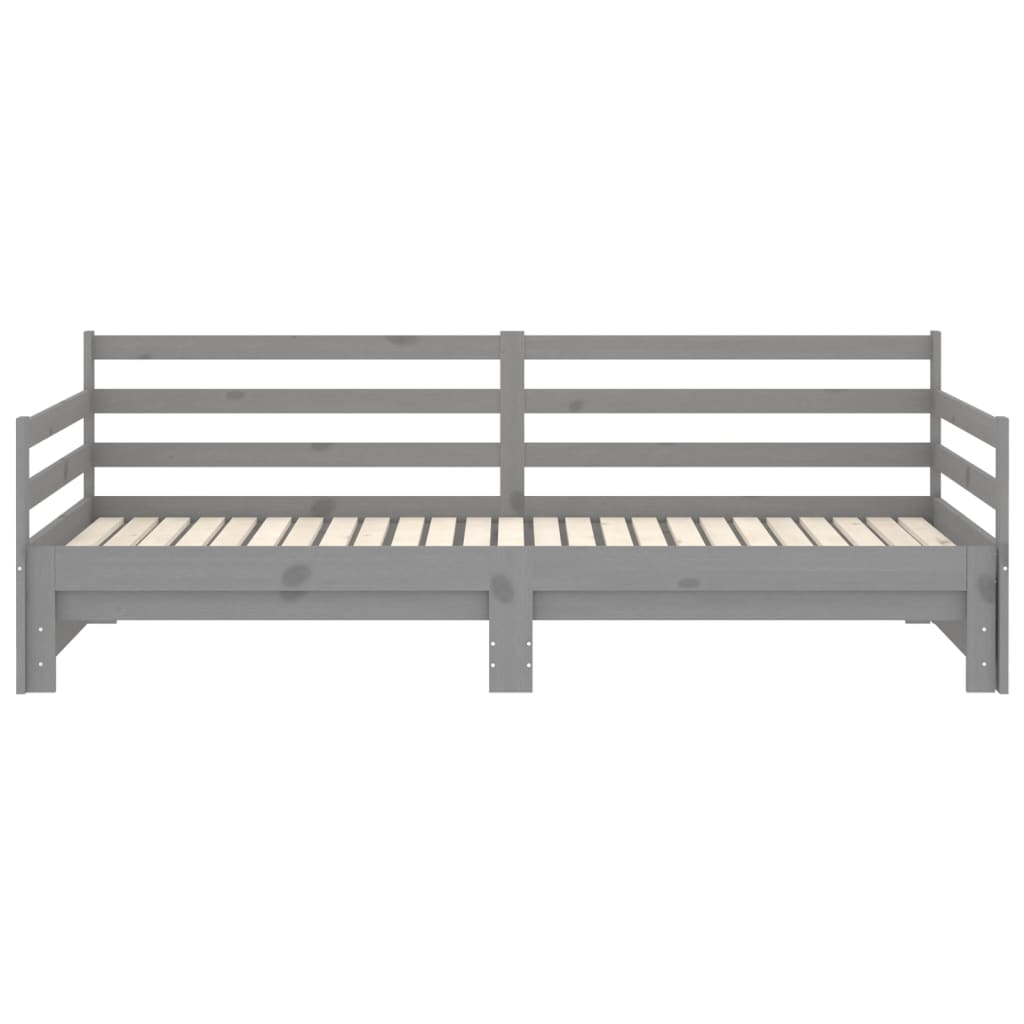 Pull-out Day Bed without Mattress Grey 2x(90x200)cm
