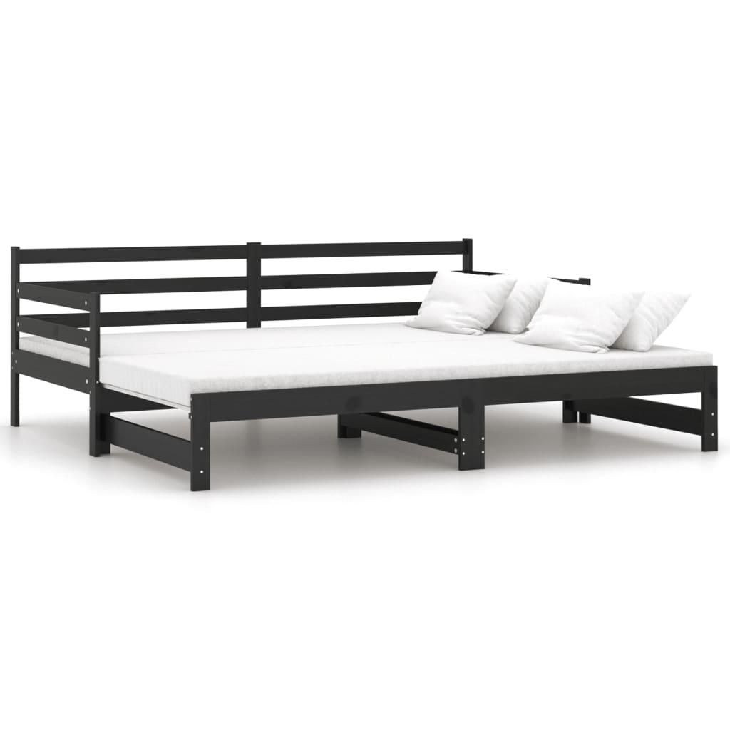 Pull-out Day Bed without Mattress Black 2x(90x200)cm