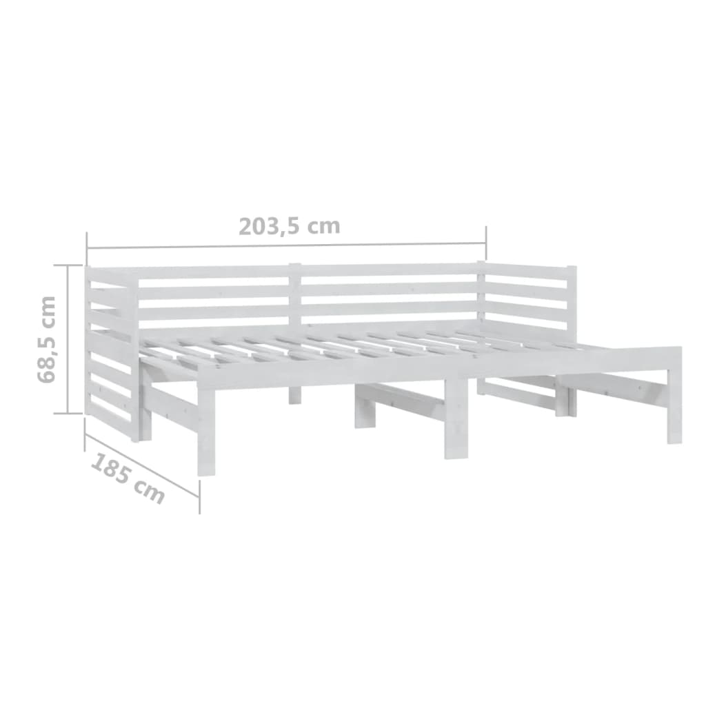 Pull-out Day Bed without Mattress White 2x(90x200)cm