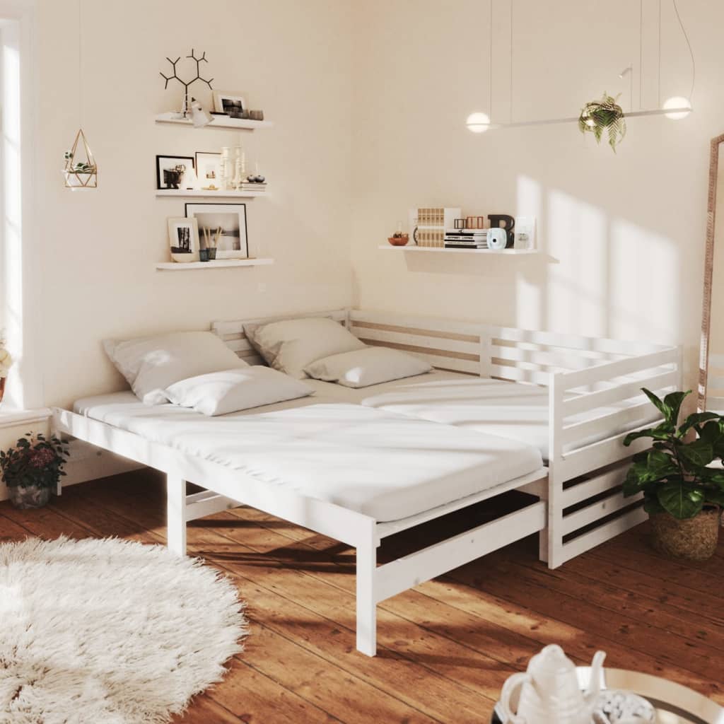 Pull-out Day Bed without Mattress White 2x(90x200)cm