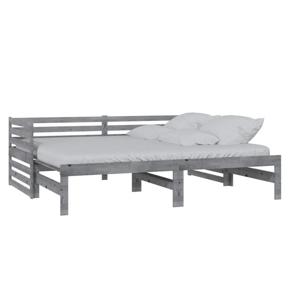 Pull-out Day Bed without Mattress Grey 2x(90x200)cm