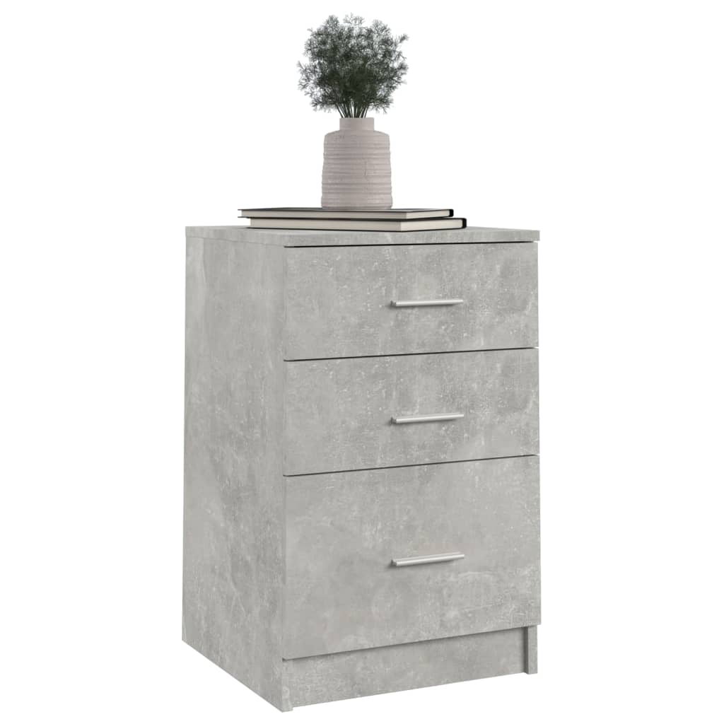 Bed Cabinet Concrete Grey 40x40x63 cm Engineered Wood