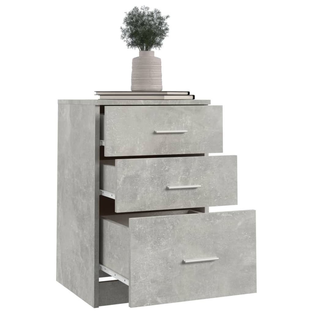 Bed Cabinet Concrete Grey 40x40x63 cm Engineered Wood