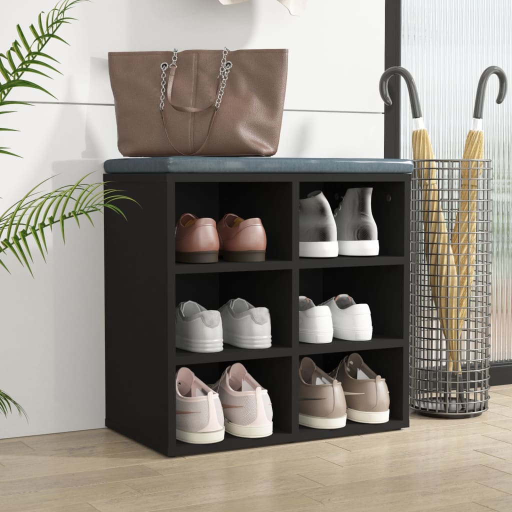 Shoe Cabinet Black 52.5x30x50 cm