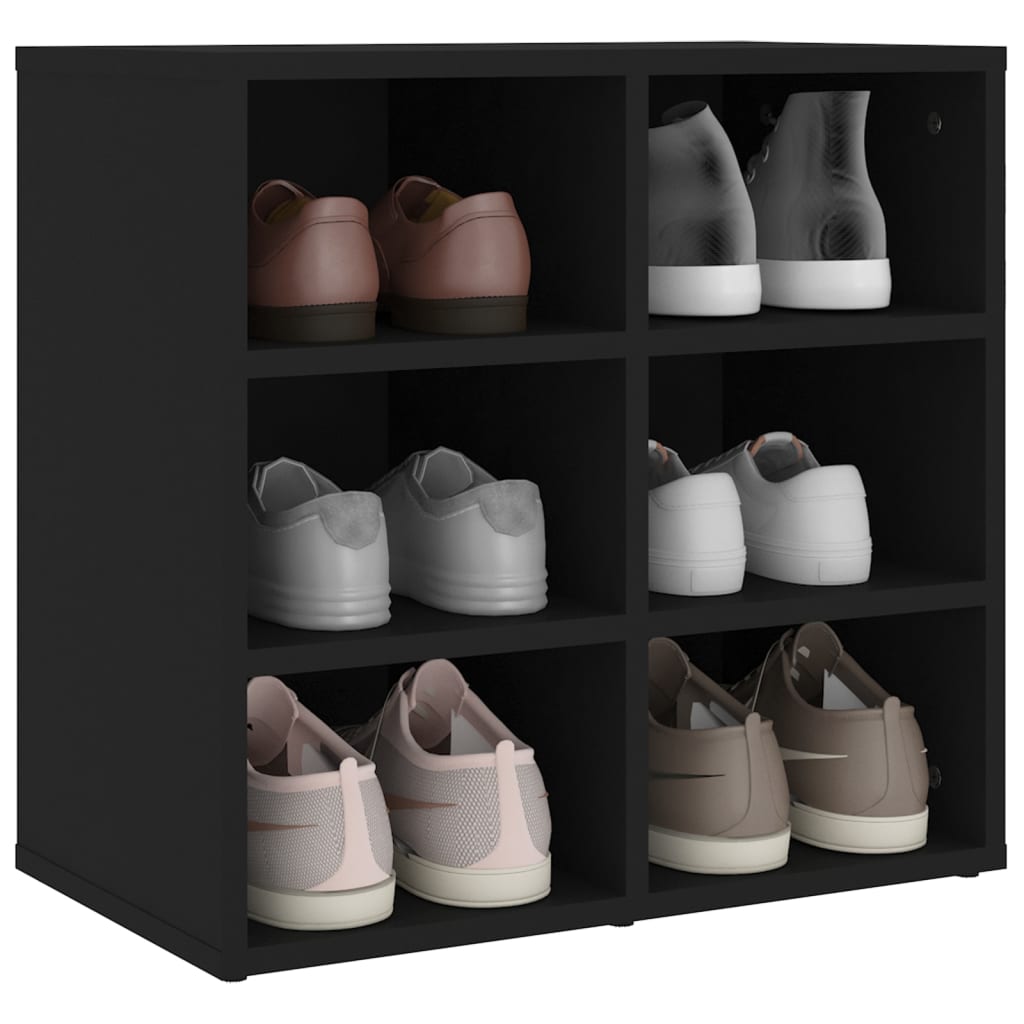 Shoe Cabinet Black 52.5x30x50 cm