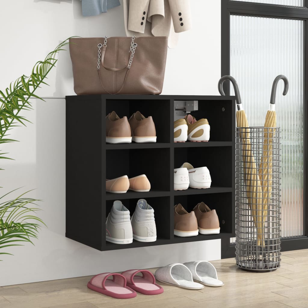 Shoe Cabinet Black 52.5x30x50 cm