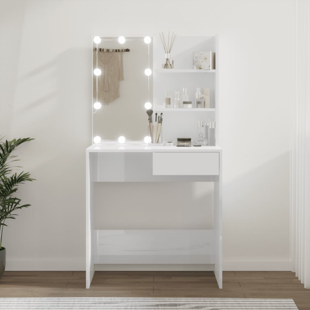 Dressing Table With Led 74.5X40X141 Cm