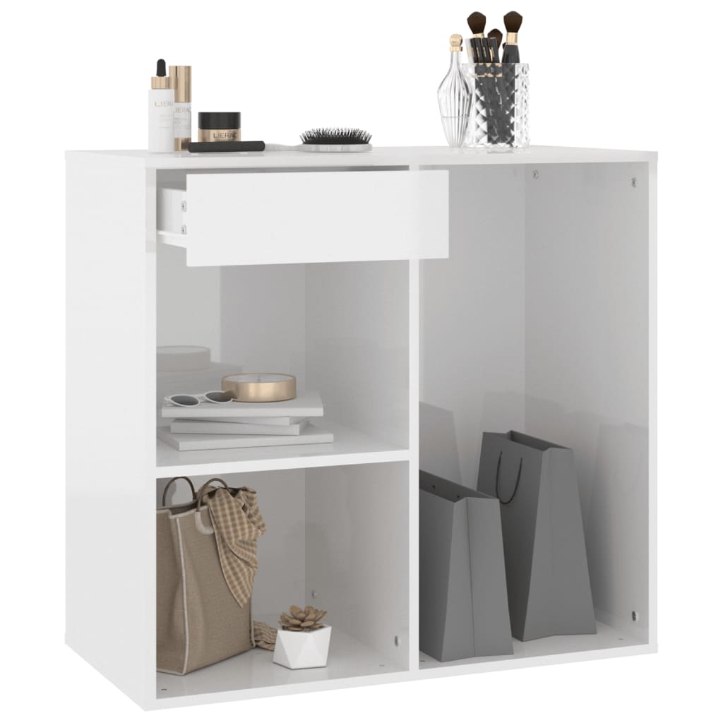 Cosmetic Cabinet High Gloss White 80x40x75 cm Engineered Wood