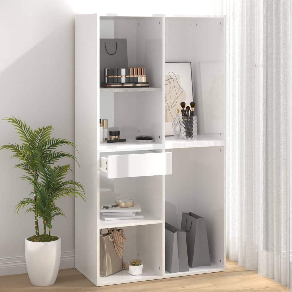 Cosmetic Cabinet High Gloss White 80x40x75 cm Engineered Wood