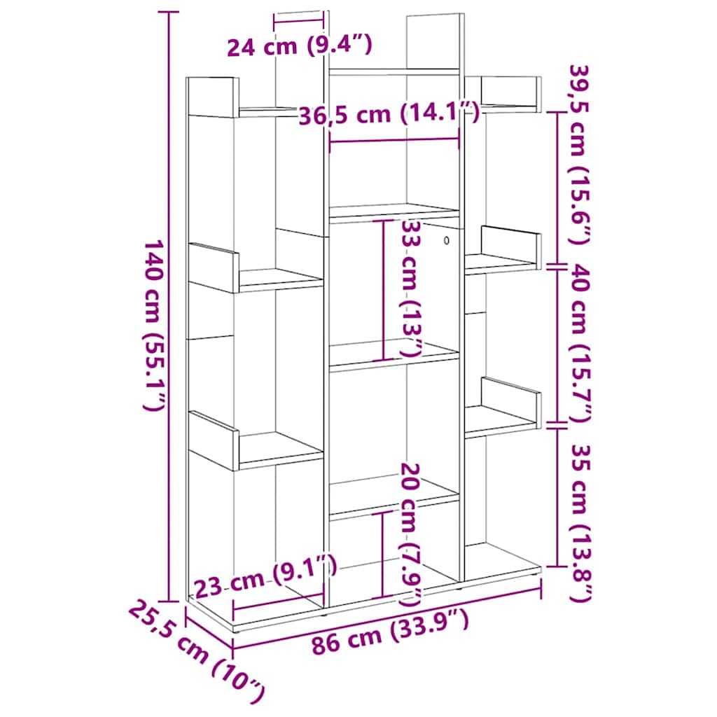 Book Cabinet Black 86x25.5x140 cm Engineered Wood
