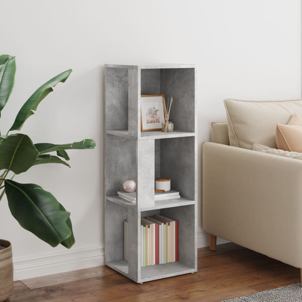 Corner Cabinet Concrete Grey 33x33x100 cm Engineered Wood