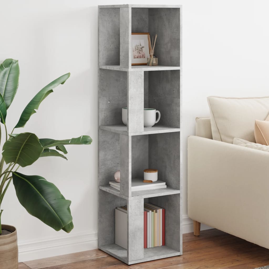 Corner Cabinet Concrete Grey 33x33x132 cm Engineered Wood