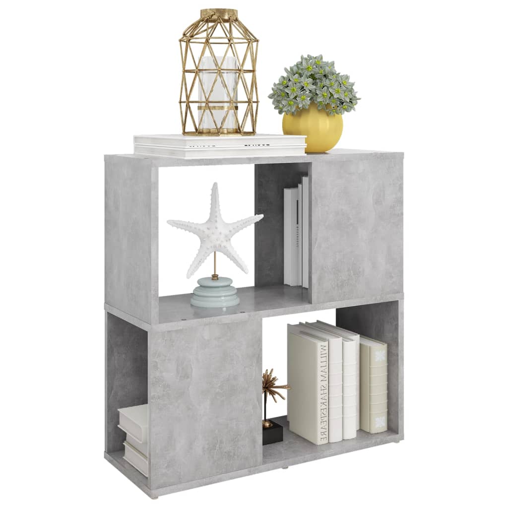 Book Cabinet Concrete Grey 60x24x63 cm Engineered Wood