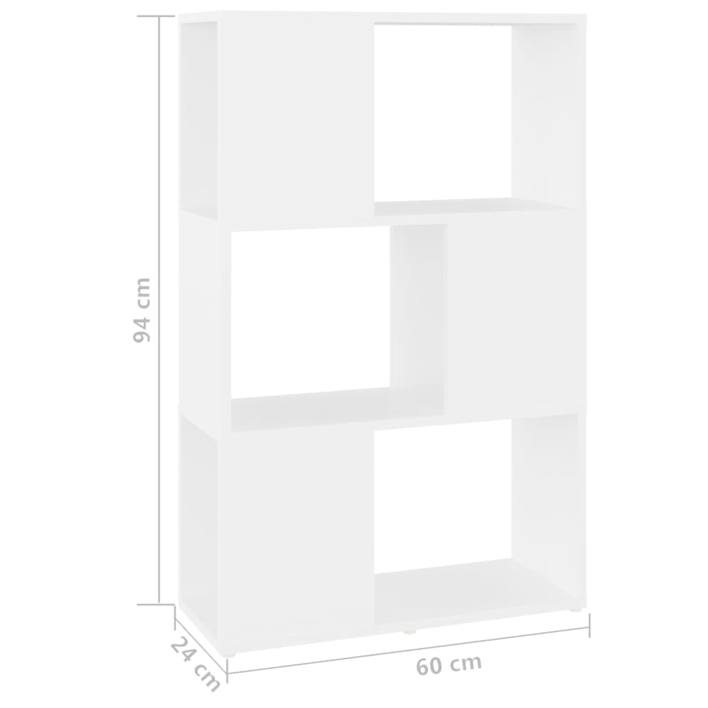 Book Cabinet Room Divider White 60x24x94 cm Engineered Wood