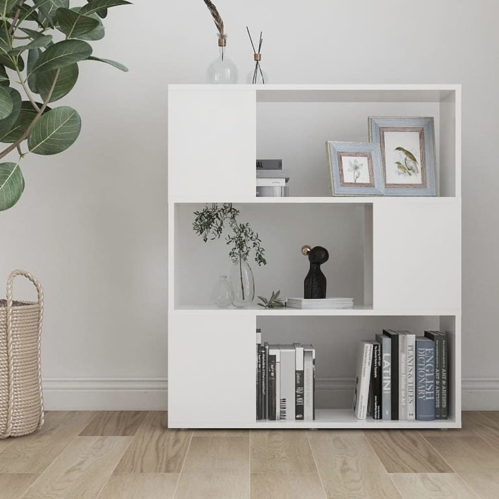 Book Cabinet Room Divider White 80x24x94 cm Engineered Wood