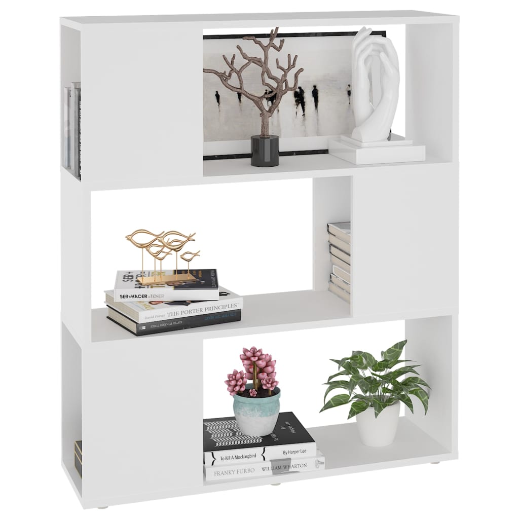 Book Cabinet Room Divider White 80x24x94 cm Engineered Wood