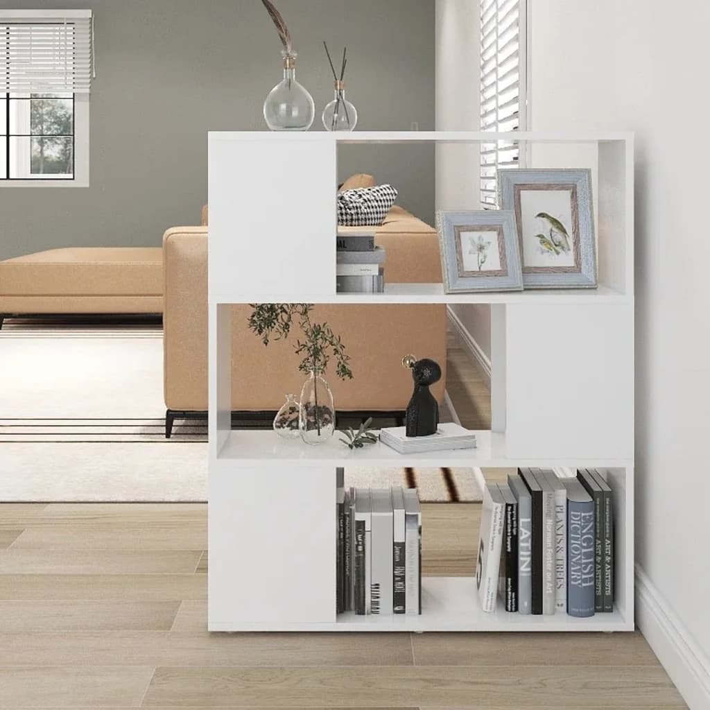 Book Cabinet Room Divider White 80x24x94 cm Engineered Wood