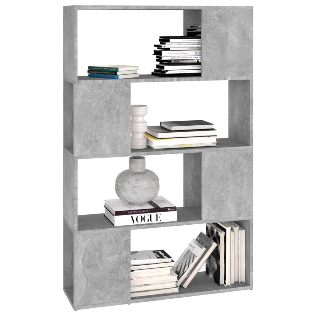 Book Cabinet Room Divider Concrete Grey 80x24x124.5cm Engineered Wood