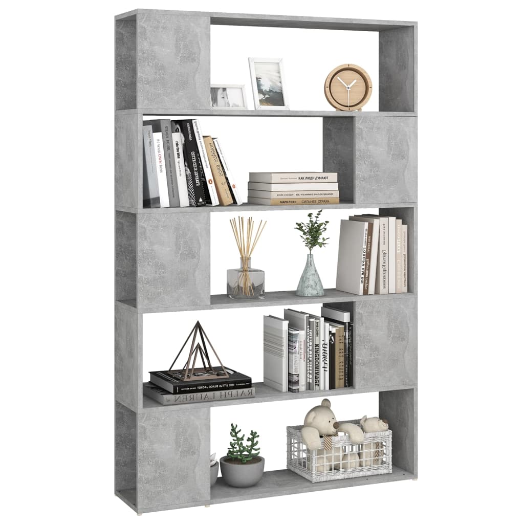 Book Cabinet Room Divider Concrete Grey 100x24x155 cm Engineered Wood