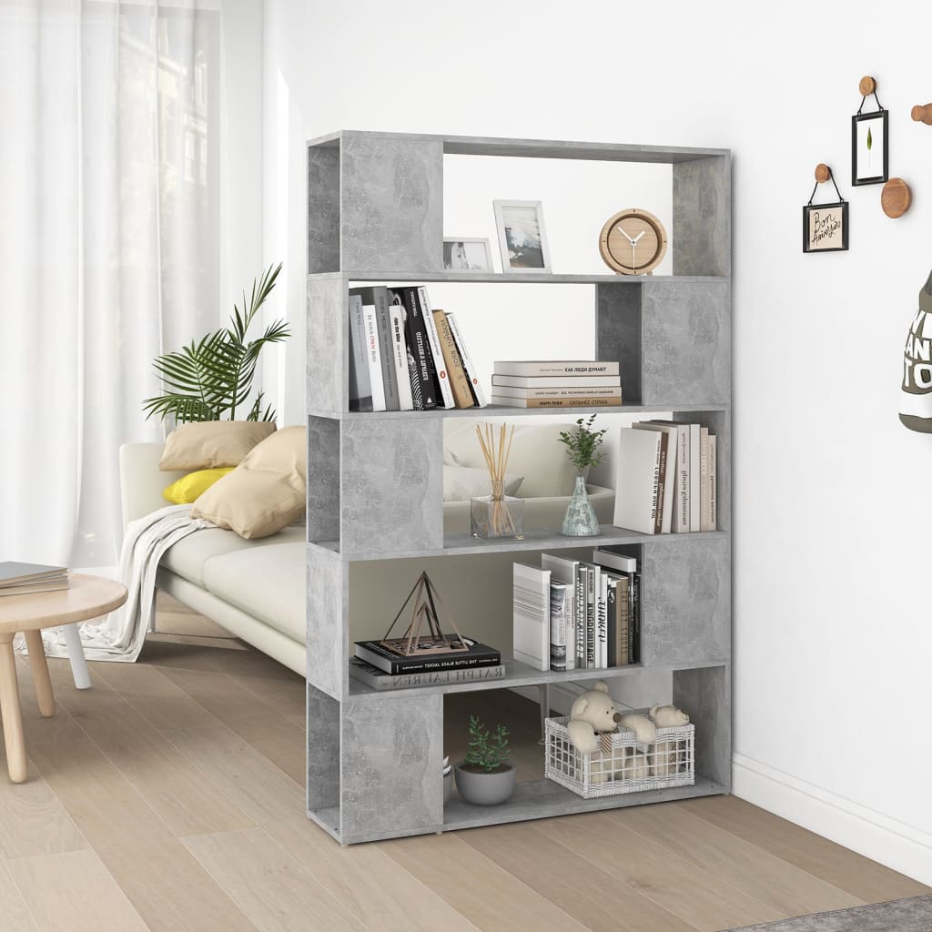 Book Cabinet Room Divider Concrete Grey 100x24x155 cm Engineered Wood