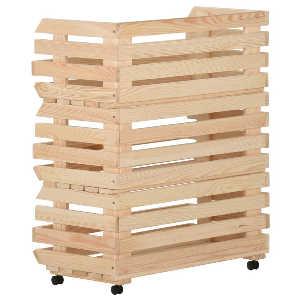 Vegetable Trolley 77x30x80 cm Solid Pinewood