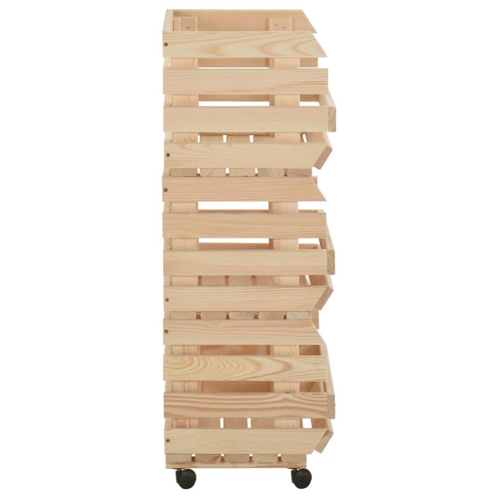 Vegetable Trolley 77x30x80 cm Solid Pinewood