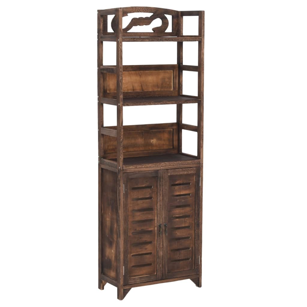 Display Cabinet Dark Brown 46x24x140 cm Solid Paulownia Wood
