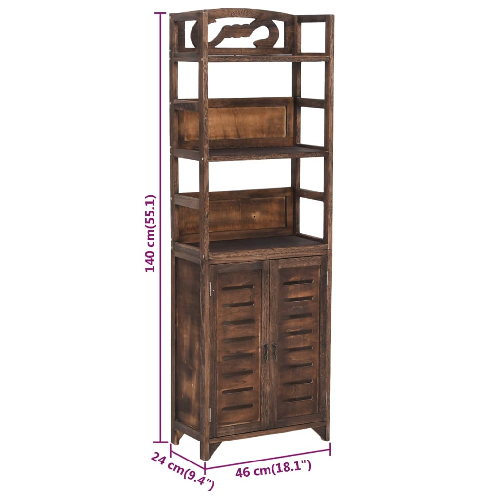 Display Cabinet Dark Brown 46x24x140 cm Solid Paulownia Wood