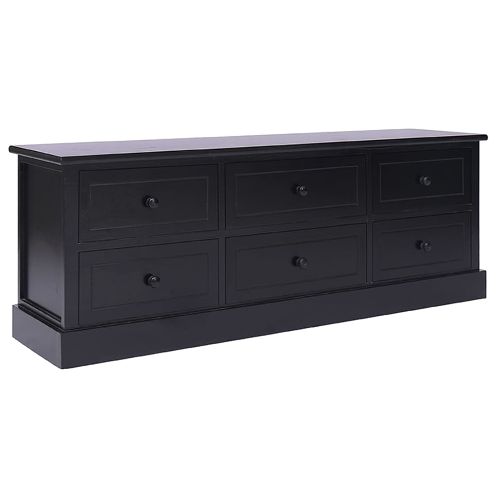 TV Cabinet Black 108x30x40 cm Solid Paulownia Wood