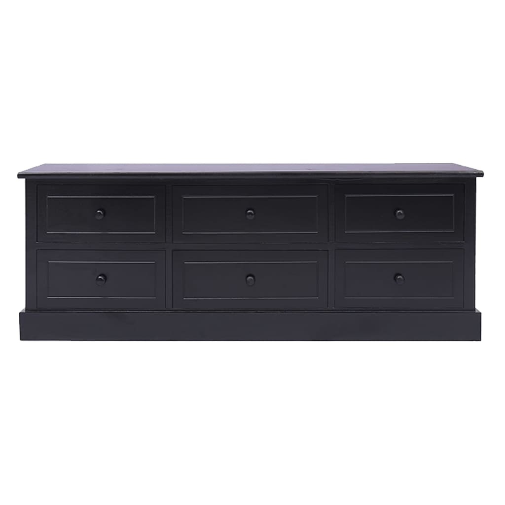 TV Cabinet Black 108x30x40 cm Solid Paulownia Wood