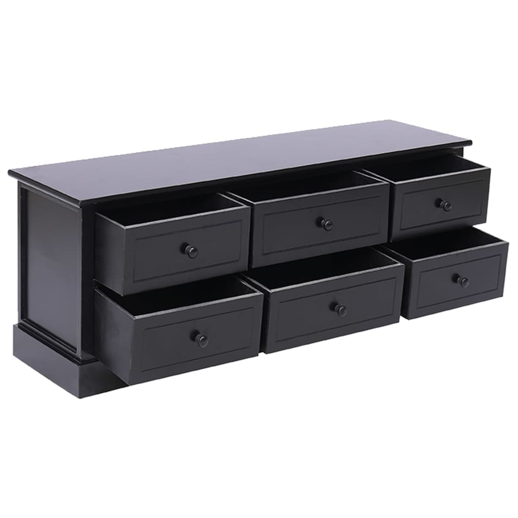 TV Cabinet Black 108x30x40 cm Solid Paulownia Wood