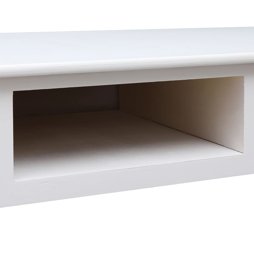 Desk White 108x45x76 cm Solid Wood Paulownia