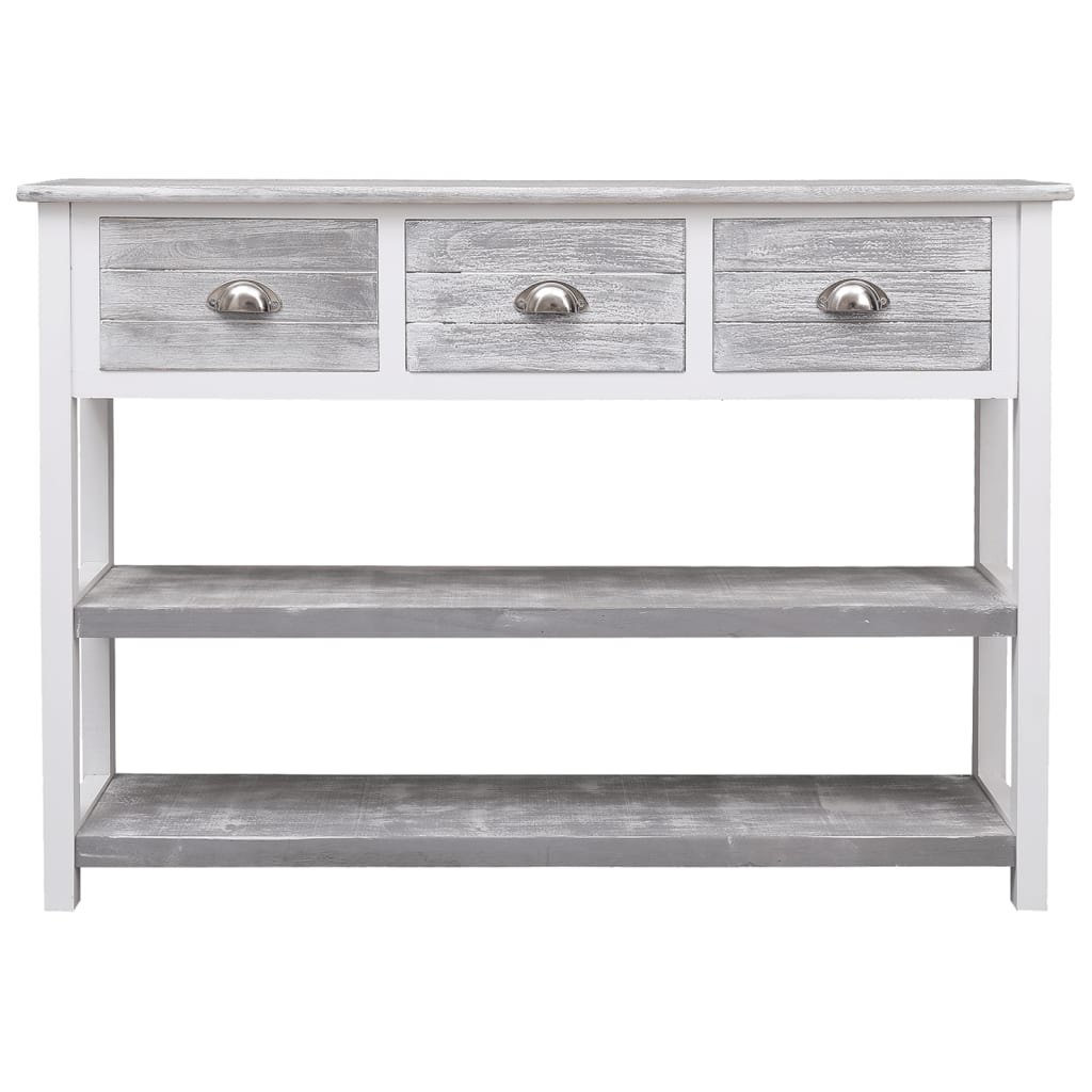 Sideboard Antique Grey 108x30x76 cm Solid Paulownia Wood