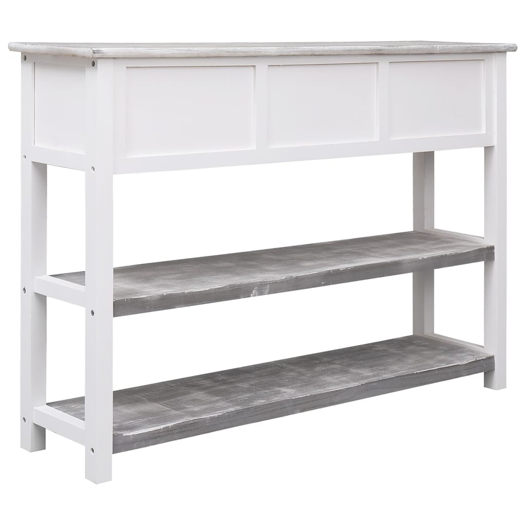 Sideboard Antique Grey 108x30x76 cm Solid Paulownia Wood