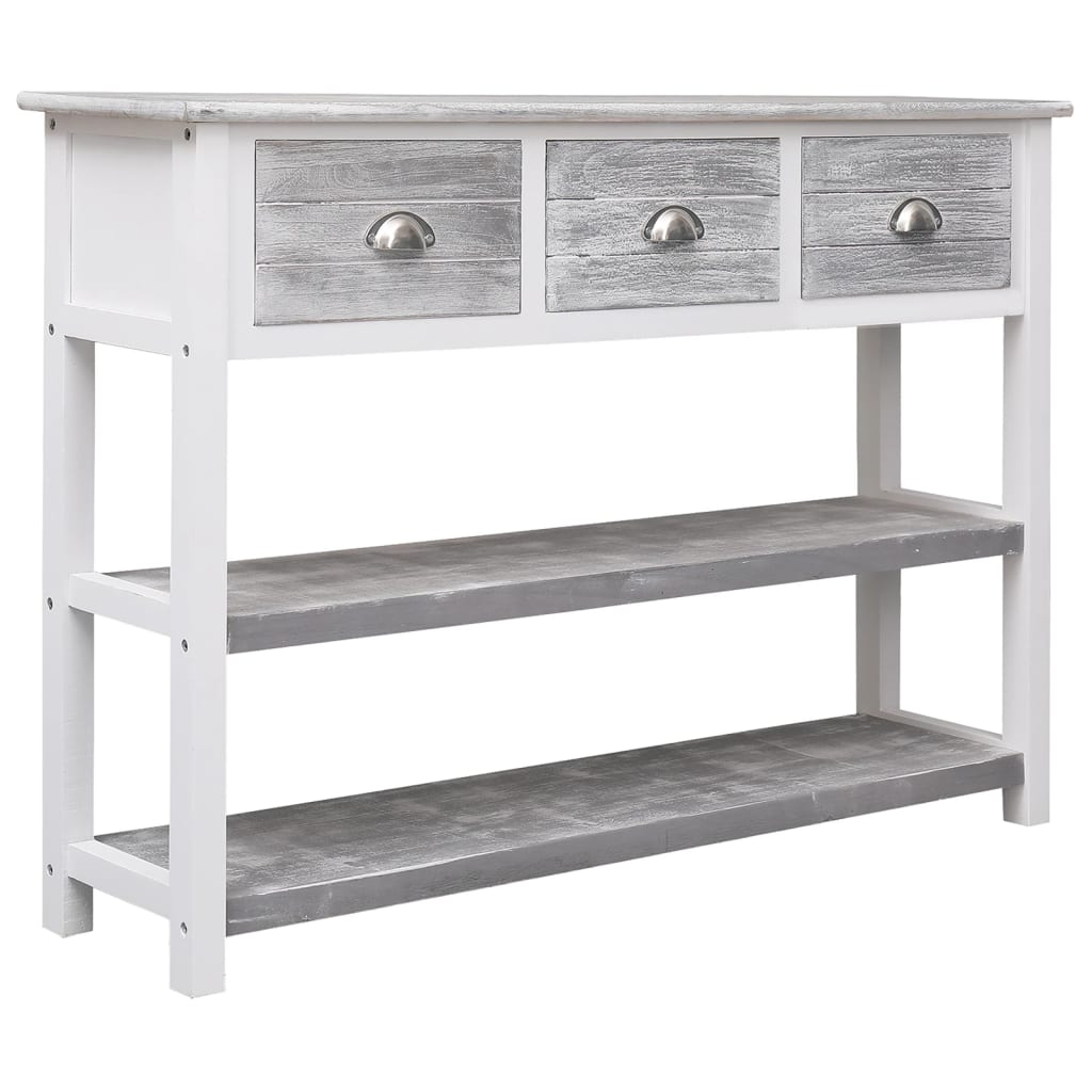 Sideboard Antique Grey 108x30x76 cm Solid Paulownia Wood