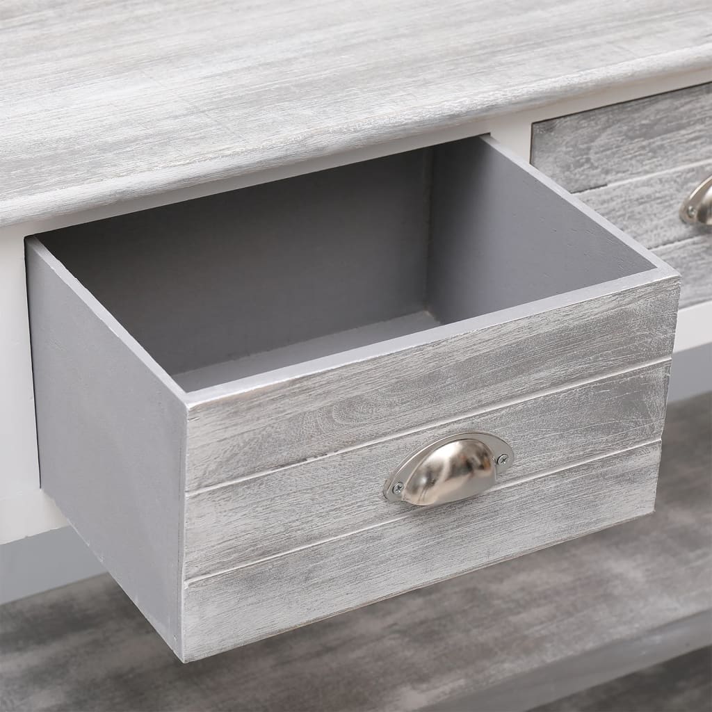 Sideboard Antique Grey 108x30x76 cm Solid Paulownia Wood