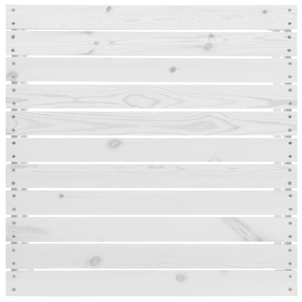 Garden Footstool White Solid Pinewood