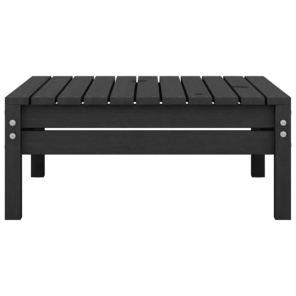 Garden Footstool Black Solid Pinewood