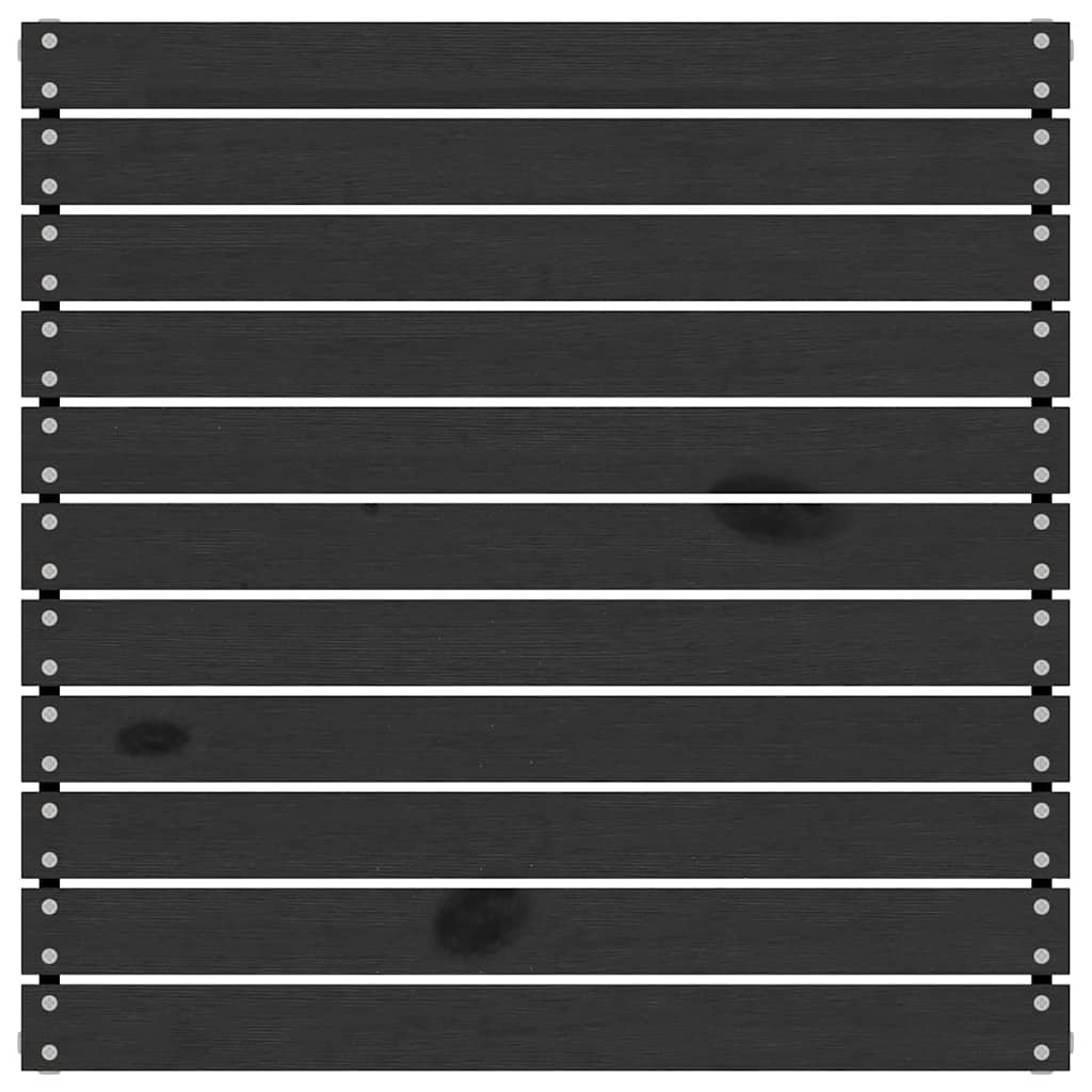 Garden Footstool Black Solid Pinewood