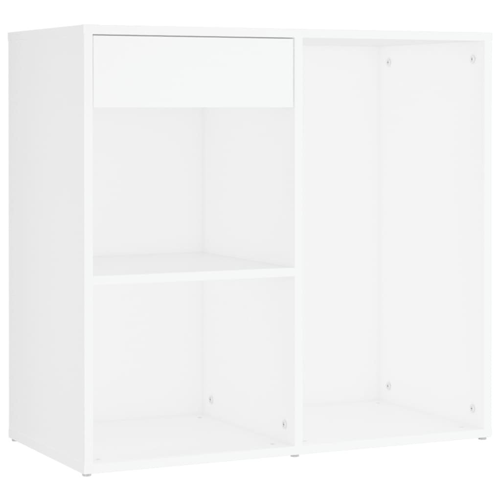 Led Dressing Table With 2 Cabinets White Engineered Wood