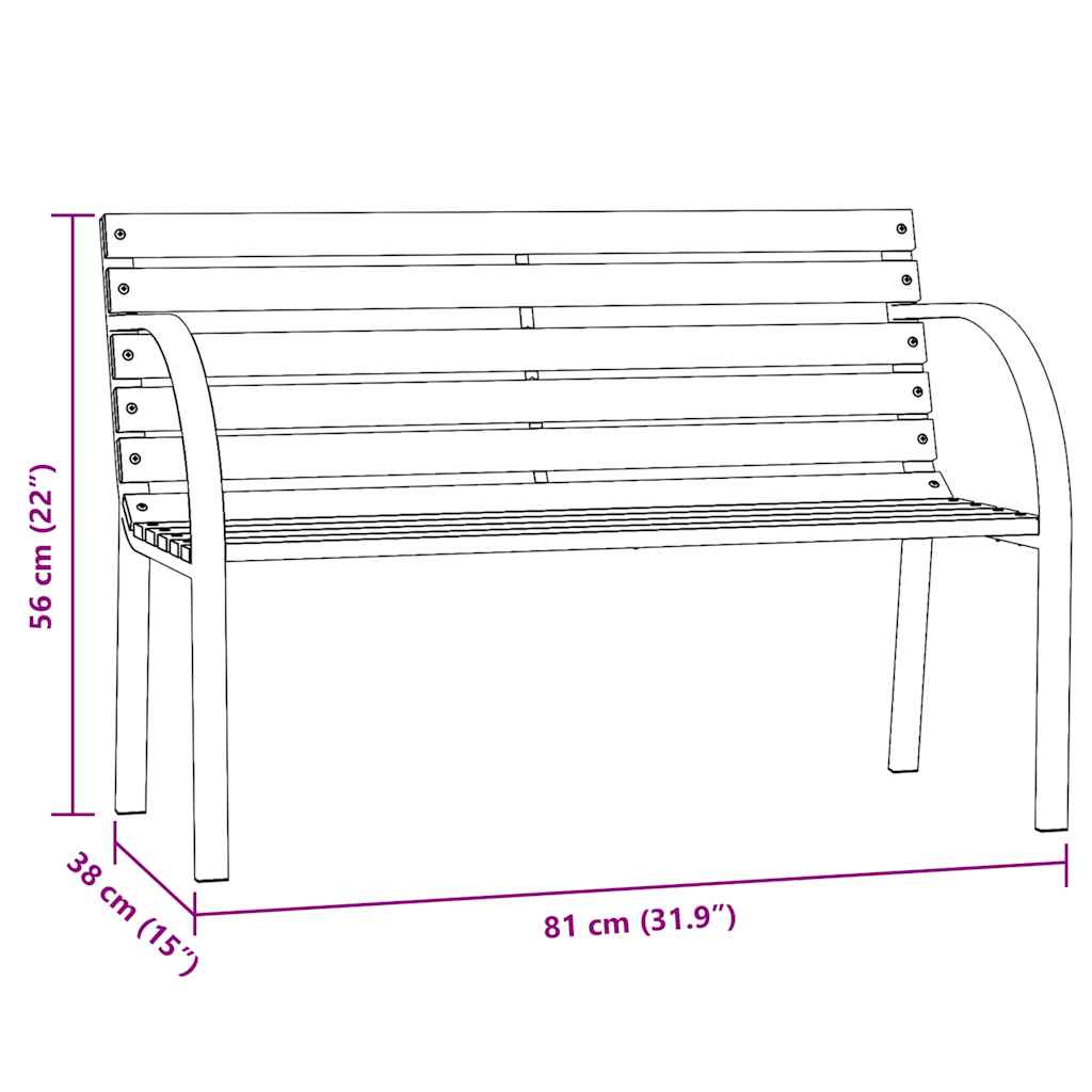 Children Garden Bench 81 cm Chinese Fir Wood Grey